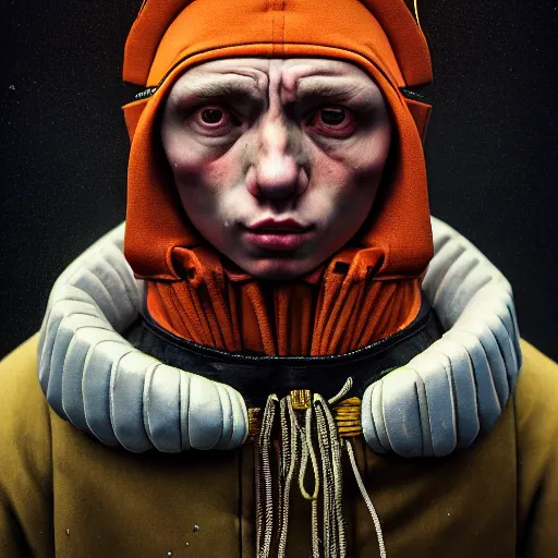 Prompt: Colour Brutal Caravaggio style Photography of Highly detailed brutal Gopnik with detailed face and wearing detailed Ukrainian folk costume designed by Taras Shevchenko also wearing highly detailed retrofuturistic sci-fi Neural interface designed by Josan Gonzalez. Many details In style of Josan Gonzalez and Mike Winkelmann and andgreg rutkowski and alphonse muchaand and Caspar David Friedrich and Stephen Hickman and James Gurney and Hiromasa Ogura. Rendered in Blender and Octane Render volumetric natural light