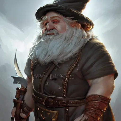 Prompt: masterpiece portrait of a clean shaved RPG gnome with a big nose and messy hair, D&D, fantasy, highly detailed, digital painting, sharp focus, illustration, art by artgerm and Edmiston and greg rutkowski and magali villeneuve