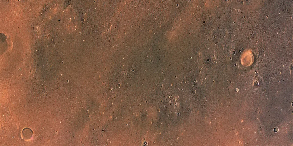 Image similar to mars with plants and lakes on its surface