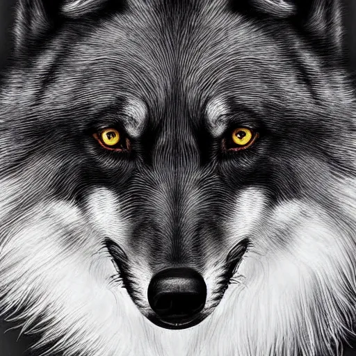 Image similar to black wolf portrait, ultra realistic illustration, intricate, elegant, highly detailed, digital painting, artstation