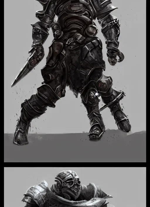 Image similar to a disfigured warrior with no helmet and medical needles sticking out all over their armor, concept art, trending on artstation, 4k