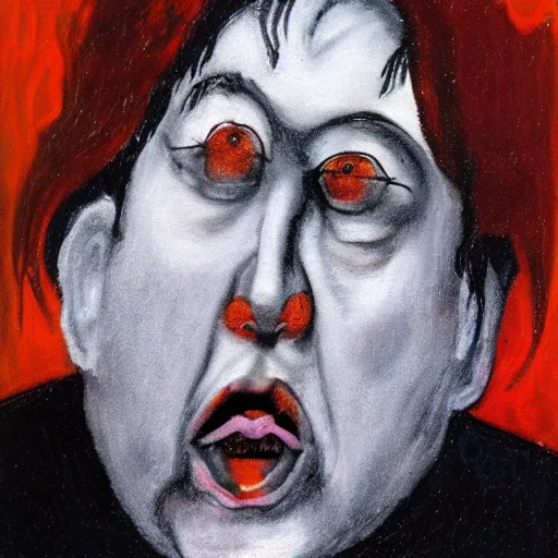 Image similar to bill hicks in the style of francis bacon with eight arms in the style of a hindu deity