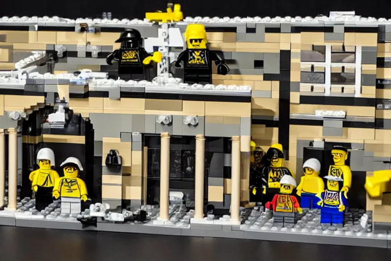 Image similar to mar - a - lago fbi raid lego set