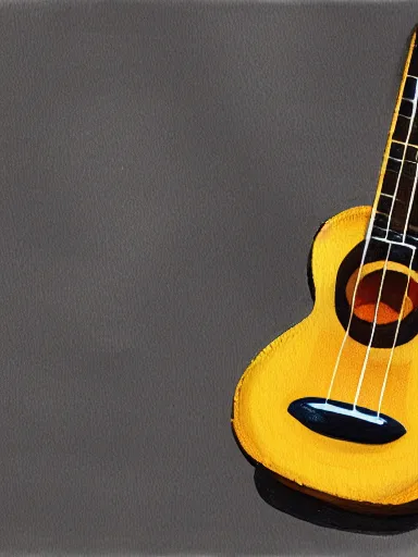 Image similar to highly detailed painting of an ukulele, digital painting, artstation, realistic, vignette