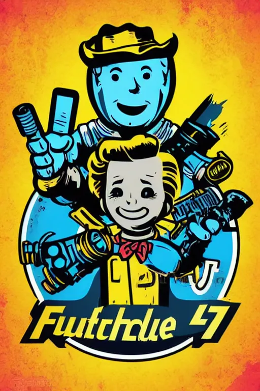 Image similar to fallout 7 6 retro futurist illustration art by butcher billy, sticker, colorful, illustration, highly detailed, simple, smooth and clean vector curves, no jagged lines, vector art, smooth andy warhol style