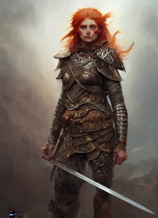 highly detailed painting of a warrior woman commander, | Stable ...