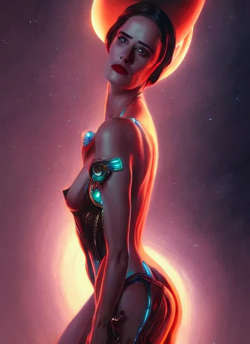 Prompt: eva green as martian queen, intricate, elegant, glowing lights, highly detailed, digital painting, artstation, glamor pose, concept art, smooth, sharp focus, illustration, art by artgerm and greg rutkowski, artey freytag