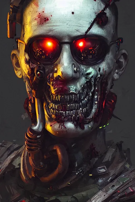 Image similar to zombie soldier from battlefield 1, cyberpunk futuristic neon. decorated with traditional japanese ornaments by ismail inceoglu dragan bibin hans thoma greg rutkowski alexandros pyromallis nekro rene maritte illustrated, perfect face, fine details, realistic shaded, fine - face, pretty face