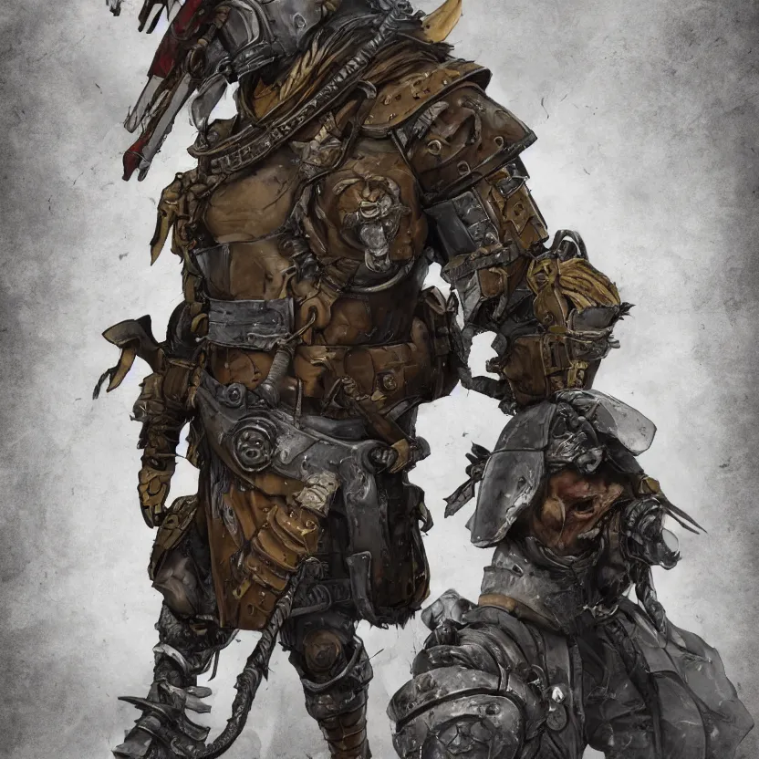 Image similar to a post-apocalyptic knight in the style of Pathfinder/fallout trending on artstation deviantart Pinterest detailed High Resolution HD 8k