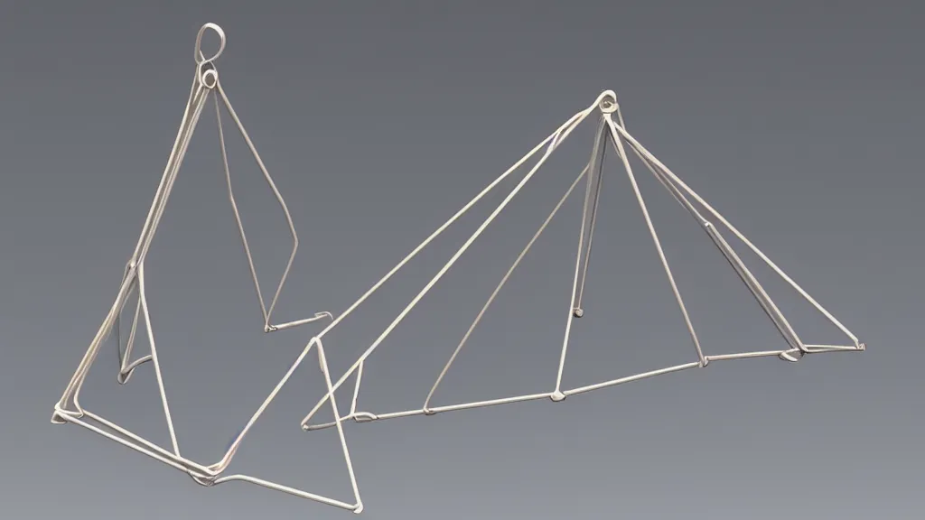 Prompt: wire - frame model astute campanile triangle ( s )