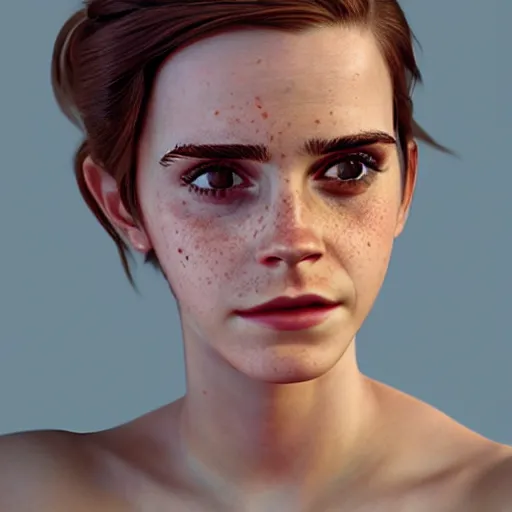 Image similar to textured film grain freckled face emma watson as a pixar character cgsociety octane render unreal engine redshift render trending on artstation trending on artstation render blender behance cg superhero