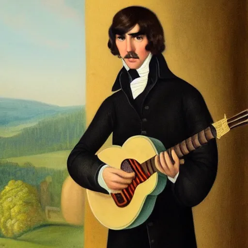 Image similar to regency era painting of a young george harrison in the style of adam buck