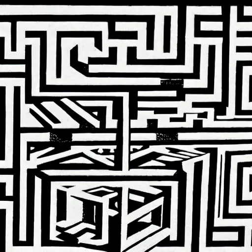 Image similar to crystal labyrinth beyond possibility of imagining, inhabited on many levels by Maurits Cornelis Escher, shining light, clear geometry, architecture, Award winning. Masterpiece, detailed illustration