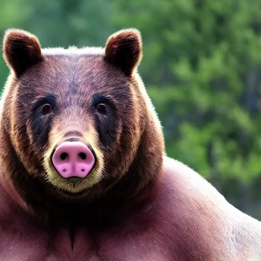 Prompt: half man half bear half pig