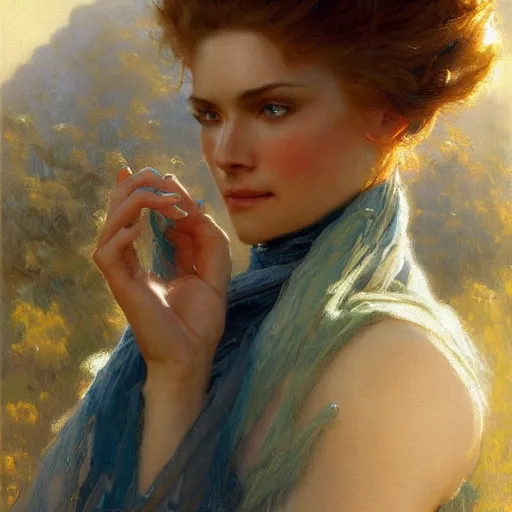 Prompt: detailed cinematic wide shot of beautiful attractive woman slim face symettrical face clean skin blue eyes white hair, ultra realistic, spring light, painting by gaston bussiere, craig mullins, j. c. leyendecker