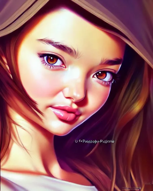 Image similar to portrait of Miranda Kerr as Anime girl cute-fine-face, full body! pretty face, realistic shaded Perfect face, fine details. Anime. realistic shaded lighting by Ilya Kuvshinov Giuseppe Dangelico Pino and Michael Garmash and Rob Rey