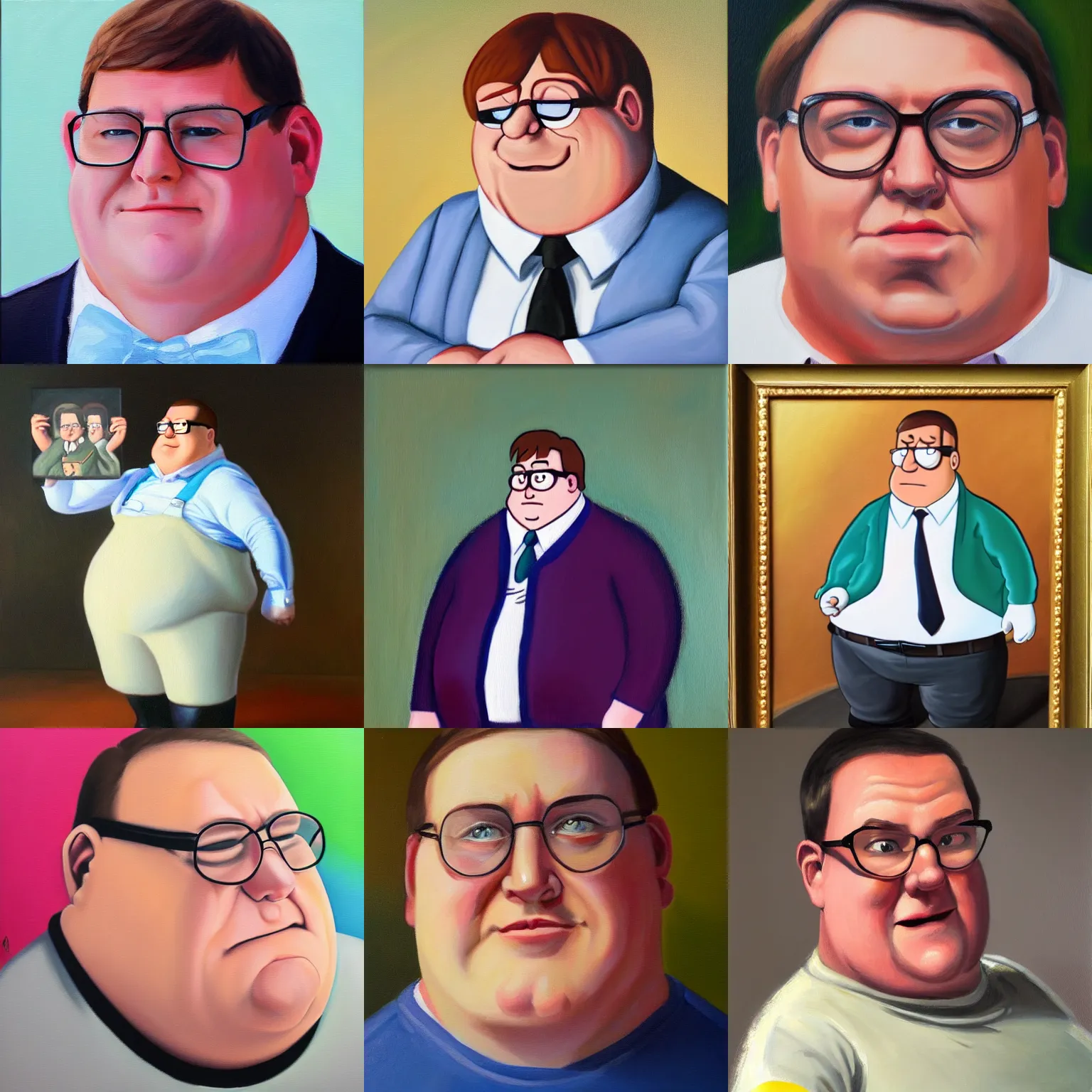 Prompt: Peter Griffin as a real person, portrait, oil painting
