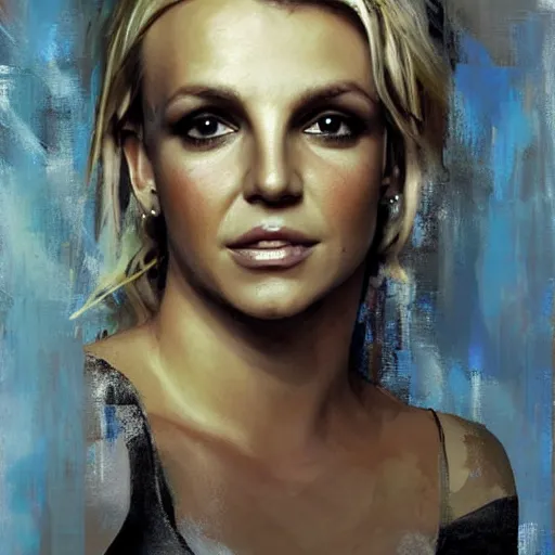 Image similar to britney spears and emma morphed together, hybrid, jeremy mann painting