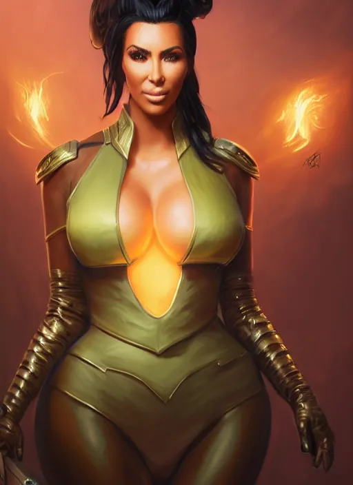 Image similar to highly detailed portrait of kim kardashian as jade cosplay from mortal kombat 1 1, stephen bliss, unreal engine, fantasy art by greg rutkowski, loish, rhads, ferdinand knab, makoto shinkai and lois van baarle, ilya kuvshinov, rossdraws, tom bagshaw, alphonse mucha, global illumination, radiant light