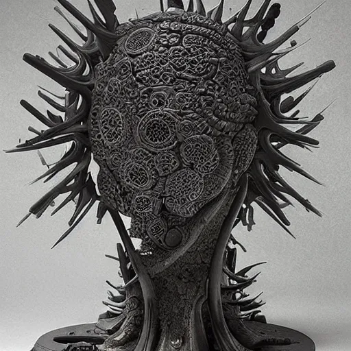 Image similar to intricately detailed abstract sculpture by Sarah Tse, zdzisław beksiński and h.r. giger