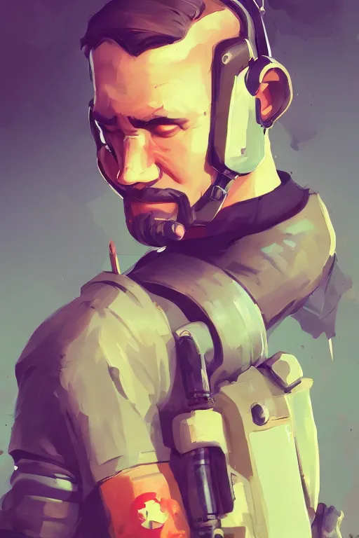 Image similar to beautiful highly detailed realistic stylized character portrait team fortress 2 engineer, detailed character art master portrait by ismail inceoglu, trending on artstation