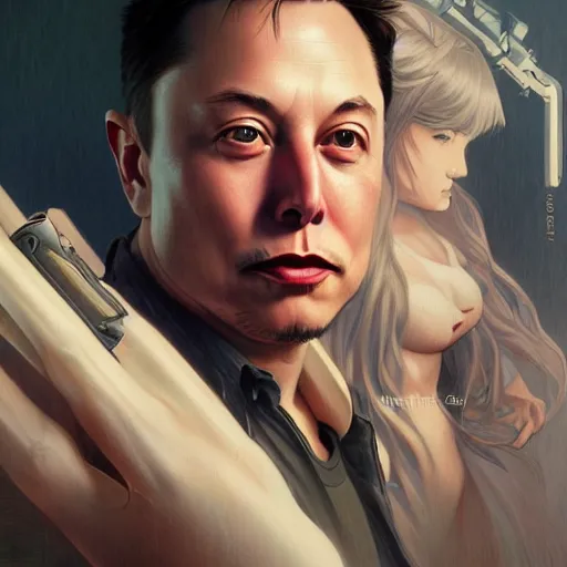 Image similar to ultra realistic illustration, elon musk as young anime, intricate, elegant, highly detailed, digital painting, artstation, concept art, smooth, sharp focus, illustration, art by artgerm and greg rutkowski and alphonse mucha