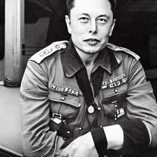 Prompt: elon musk during ww 2