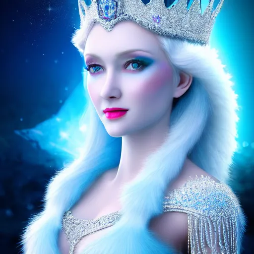 Image similar to photo of a real-life very beautiful! ice queen, highly detailed, 4k,