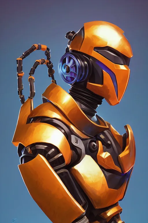 Image similar to epic mask helmet robot ninja portrait stylized as fornite style game design fanart by concept artist gervasio canda, behance hd by jesper ejsing, by rhads, makoto shinkai and lois van baarle, ilya kuvshinov, rossdraws global illumination radiating a glowing aura global illumination ray tracing hdr render in unreal engine 5