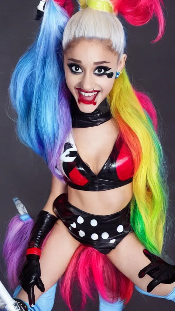 Prompt: ariana grande as harley quinn