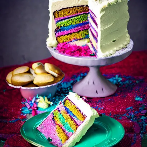 Image similar to mermaid cake, advertisement, food photography,