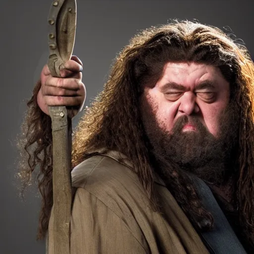 Image similar to Hagrid from Harry Potter, studio lighting, 4k, award-winning photography