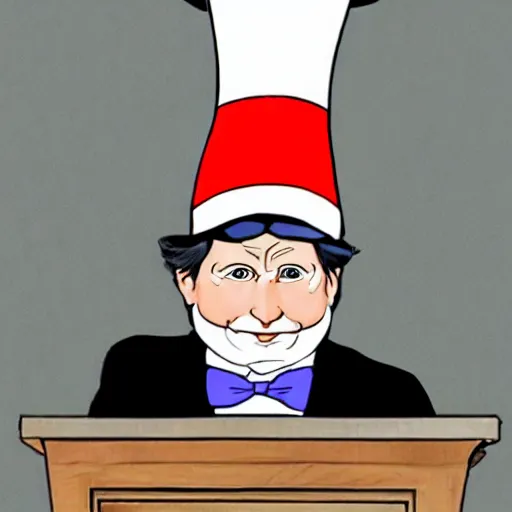 Image similar to the cat in the hat as the dictator of germany