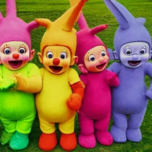 Prompt: Teletubbies as a clowns