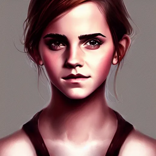 Prompt: Character Portrait of Emma Watson, Charlie Bowater art style, digital, fantasy, portrait,