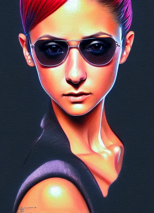 Prompt: ultra intricately composed color pencil illustration of nina dobrev in the movie leon the professional. beautiful shadowing, 3 d shadowing, reflective surfaces, illustrated completely, 8 k beautifully detailed pencil illustration, extremely hyper - detailed pencil illustration, intricate, epic composition, very very kawaii, masterpiece, bold complimentary colors. stunning masterfully illustrated by artgerm and range murata.