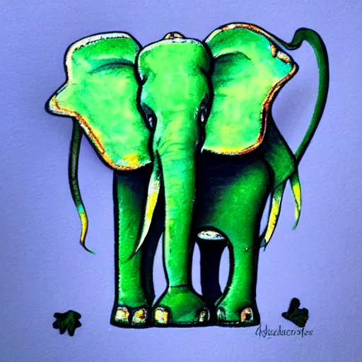 Prompt: green elephant