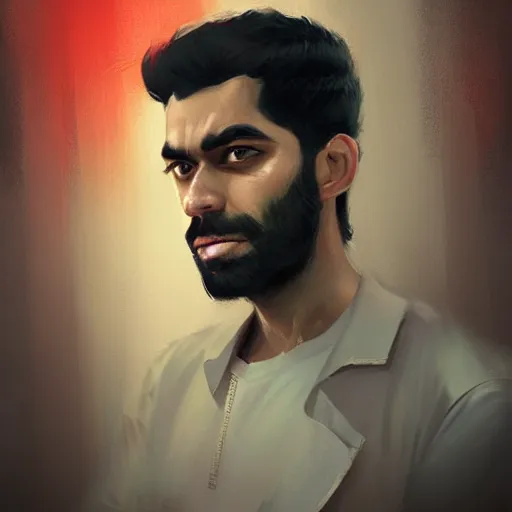 Prompt: A portrait of Rahul Kohli, Yakuza art, art by greg rutkowski, matte painting, trending on artstation