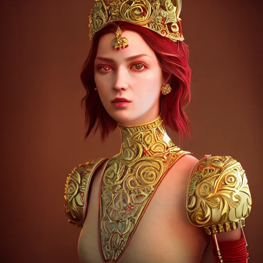 Image similar to portrait of wonderful princess of ruby with fair skin, ornate 8 k gorgeous intricate detailed, accent lighting, dramatic light, octane render