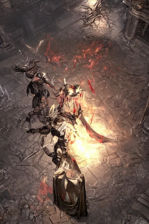 Image similar to Path of Exile, [Sirius], clear [[bronze]] face [mask], luminous red eyes, male image with [bronze] black armor, sitting on the throne, inside the ruined gothic church, black shadows, red lasers, dark red bloody fog, black-grey smoky tornadoes fly around, [[[blood]]], Anachronism, painting, dark fantasy, steampunk, 4k, perfect quality,