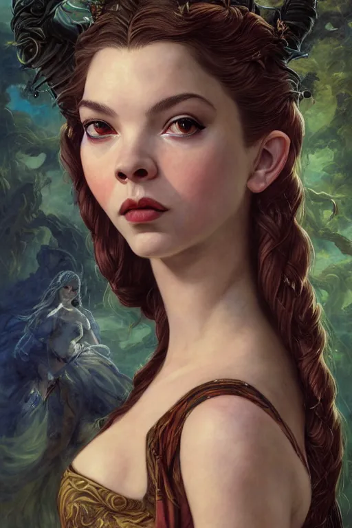 Prompt: A fantasy comic book style portrait painting of Anya Taylor-Joy, hybrid, Sophia Loren, as an Atlantean Reptilian Warrior, François Boucher, Oil Painting, Mystical Valkyrie, unreal 5, DAZ, hyperrealistic, octane render, Regal, Refined, Detailed Digital Art, RPG portrait, William-Adolphe Bouguereau, Michael Cheval, Walt Disney (1937), Steampunk, dynamic lighting, Highly Detailed, Cinematic Lighting, Unreal Engine, 8k, HD