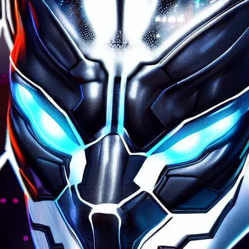 Image similar to Cyberpunk Black Panther, close up shot, neon, cyborg, futuristic, photorealistic, 8K,