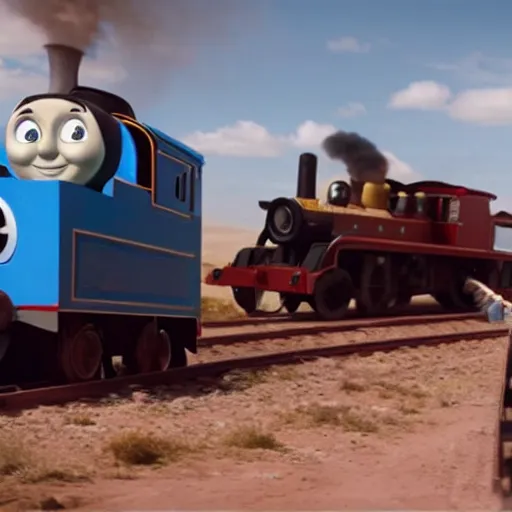 Image similar to still frame of Thomas the Tank Engine in MAD MAX: FURY ROAD (2015)