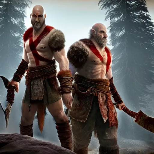 Image similar to bill murray as the protagonist of god of war, screenshot