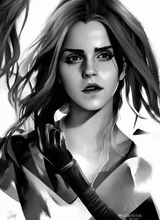 Prompt: An edgy illustration of Emma Watson licking the side of Jessica alba's face in the style of Artgerm, deviantart, artstation. digitial art