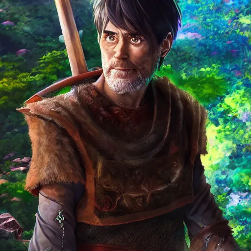 Prompt: portrait of jim carrey the geomancer, anime fantasy illustration by tomoyuki yamasaki, kyoto studio, madhouse, ufotable, square enix, cinematic lighting, trending on artstation