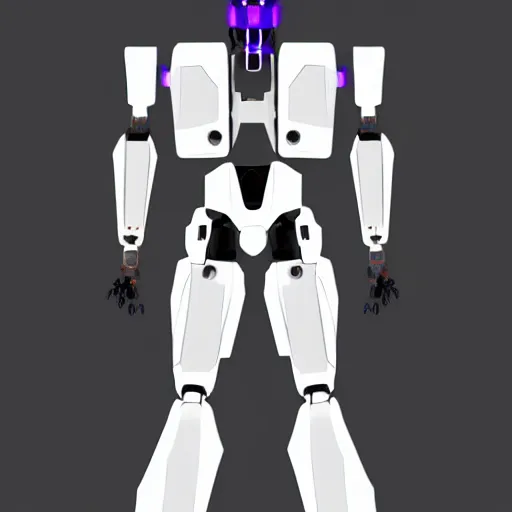 Image similar to Front and back full body full height | sleek futuristic biped mecha | super high resolution photo | White background | Front and rear | Orthographic engineering diagram