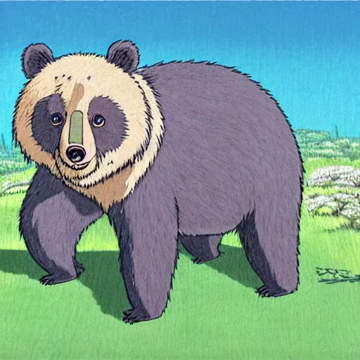 Prompt: a bear drawn by studio ghibli, hayao miyazaki