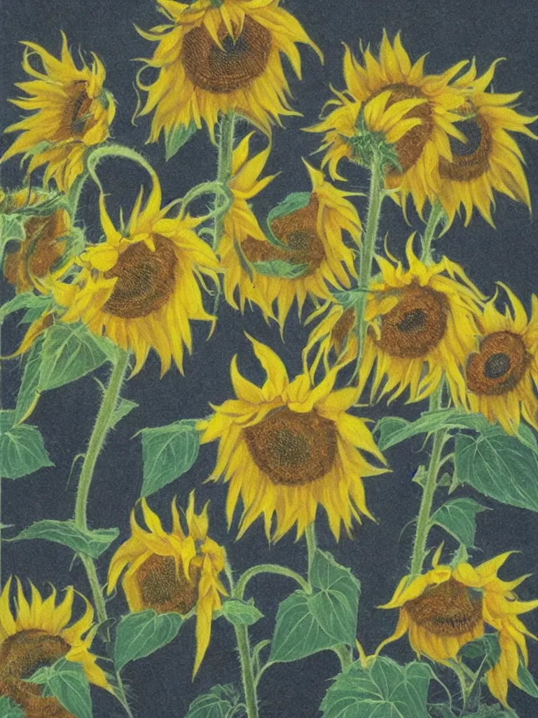 Image similar to ethereal sunflowers nymphettes