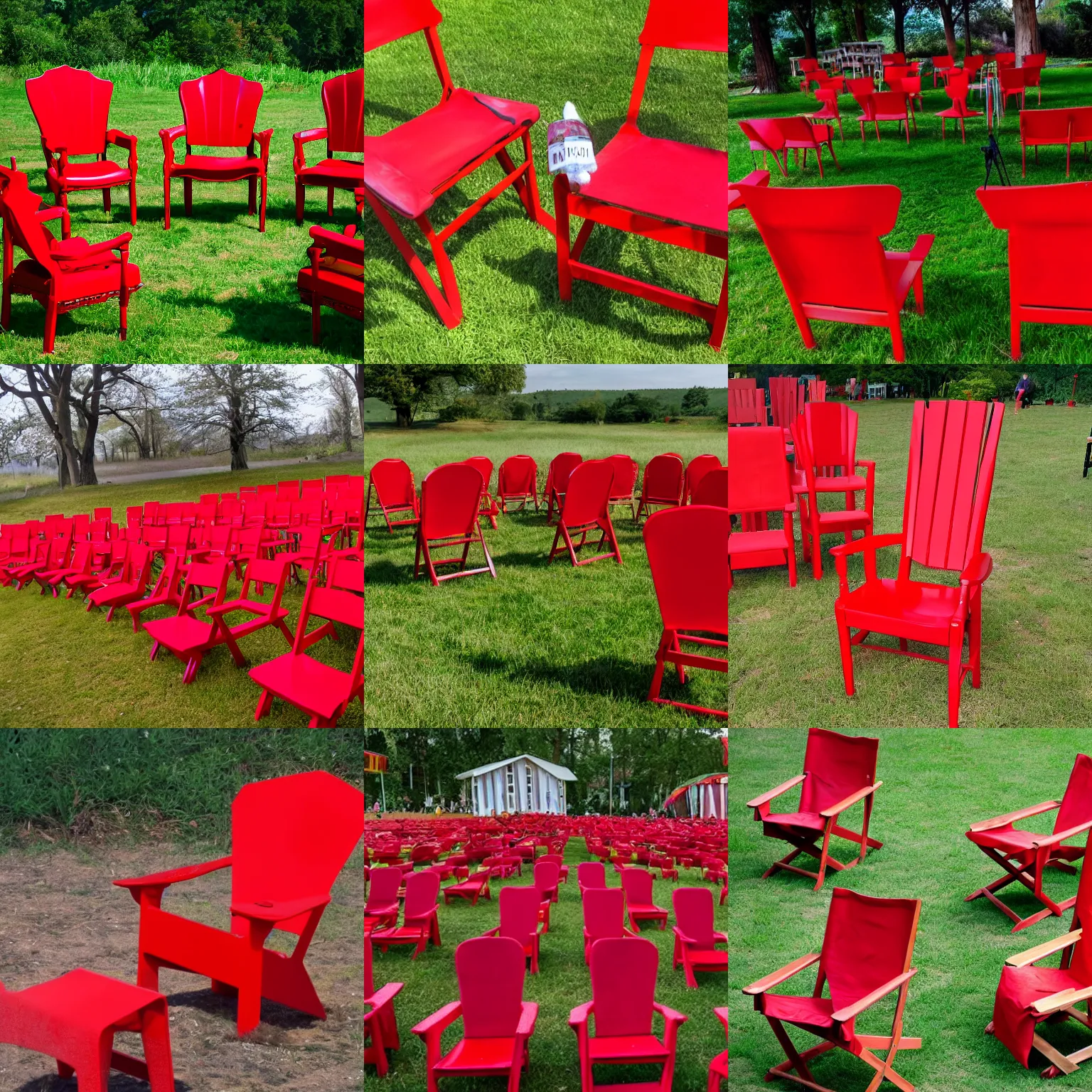 Prompt: a red chair festival